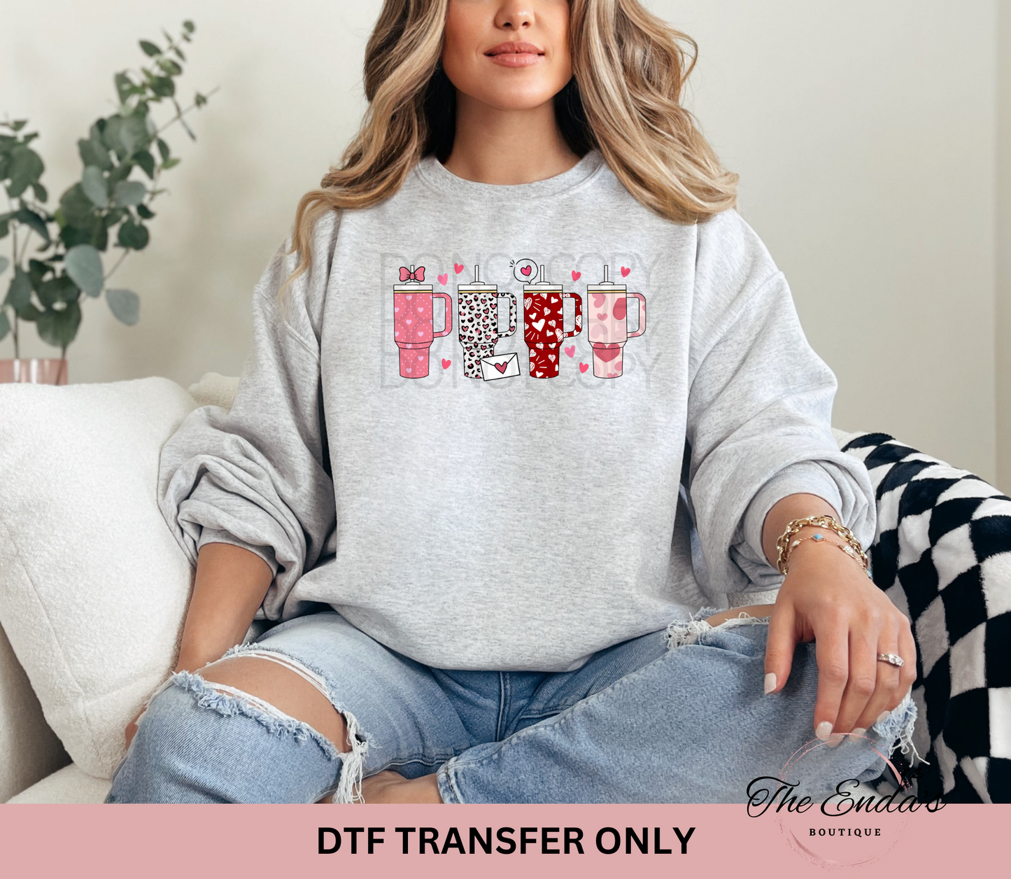 Valentine Cups DTF Transfer