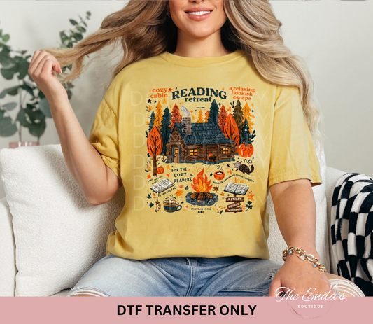 Cozy Cabin Reading Retreat DTF Transfer