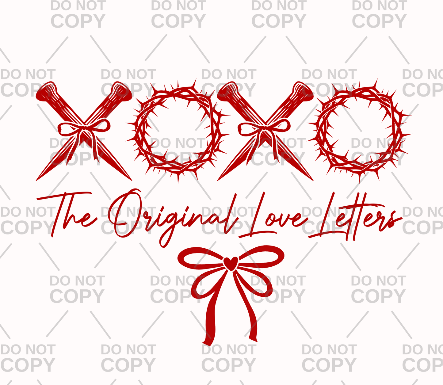 XOXO The Original Love Letters Coquette DTF Transfer