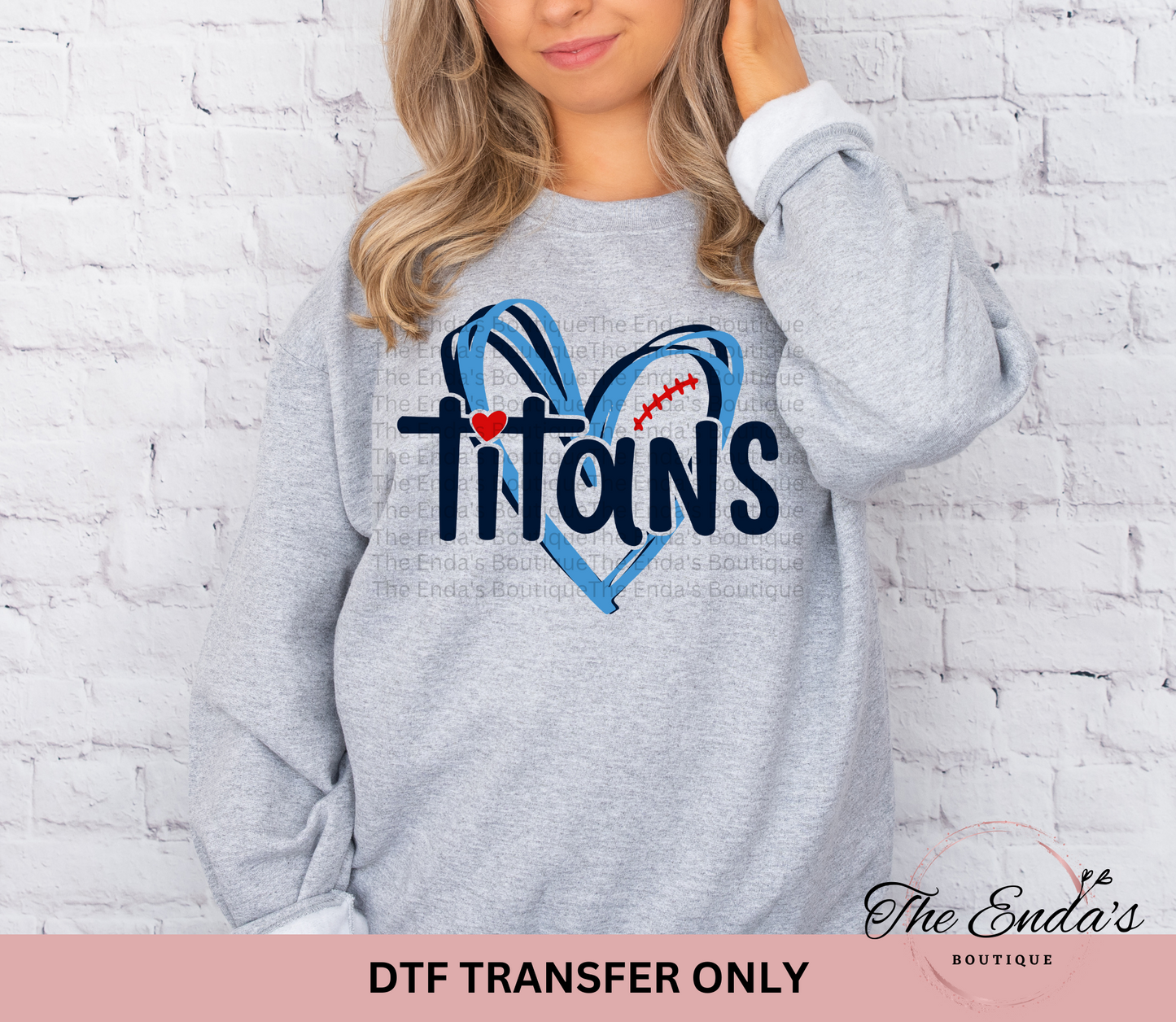 Titans Heart DTF Transfer