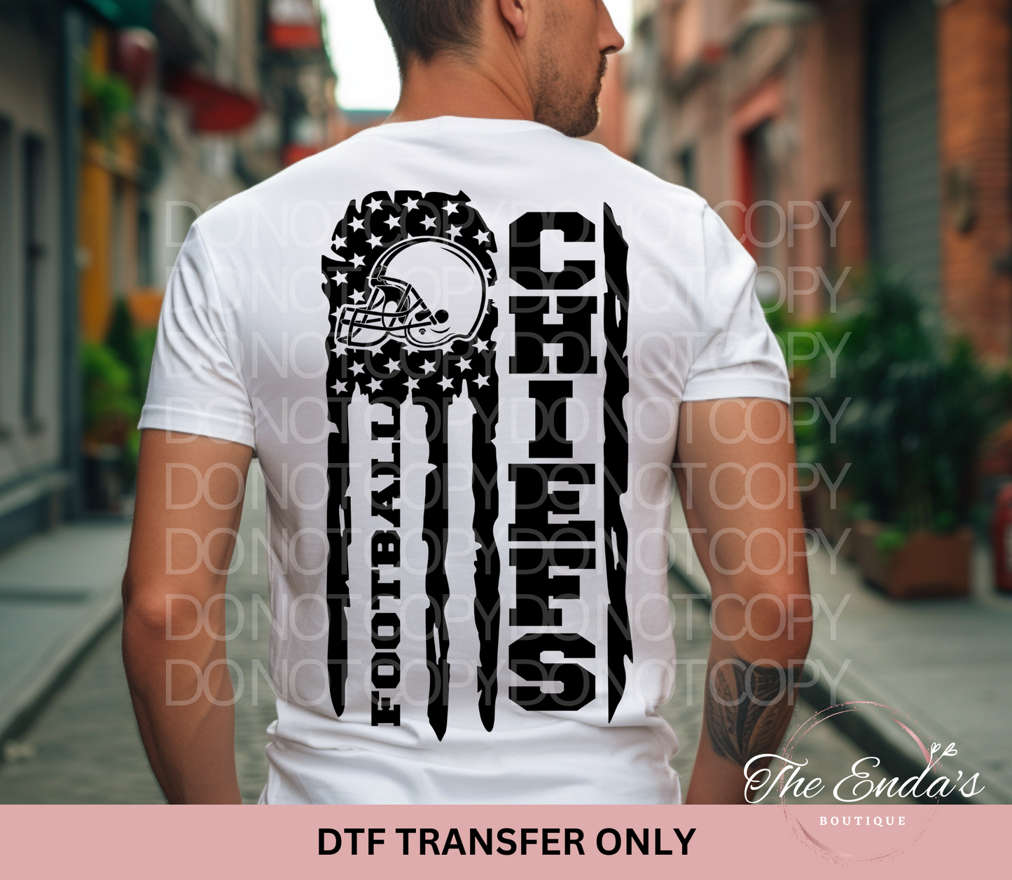 Chiefs Flag DTF Transfer **AVAILABLE IN FULL COLOR AND BLACK**