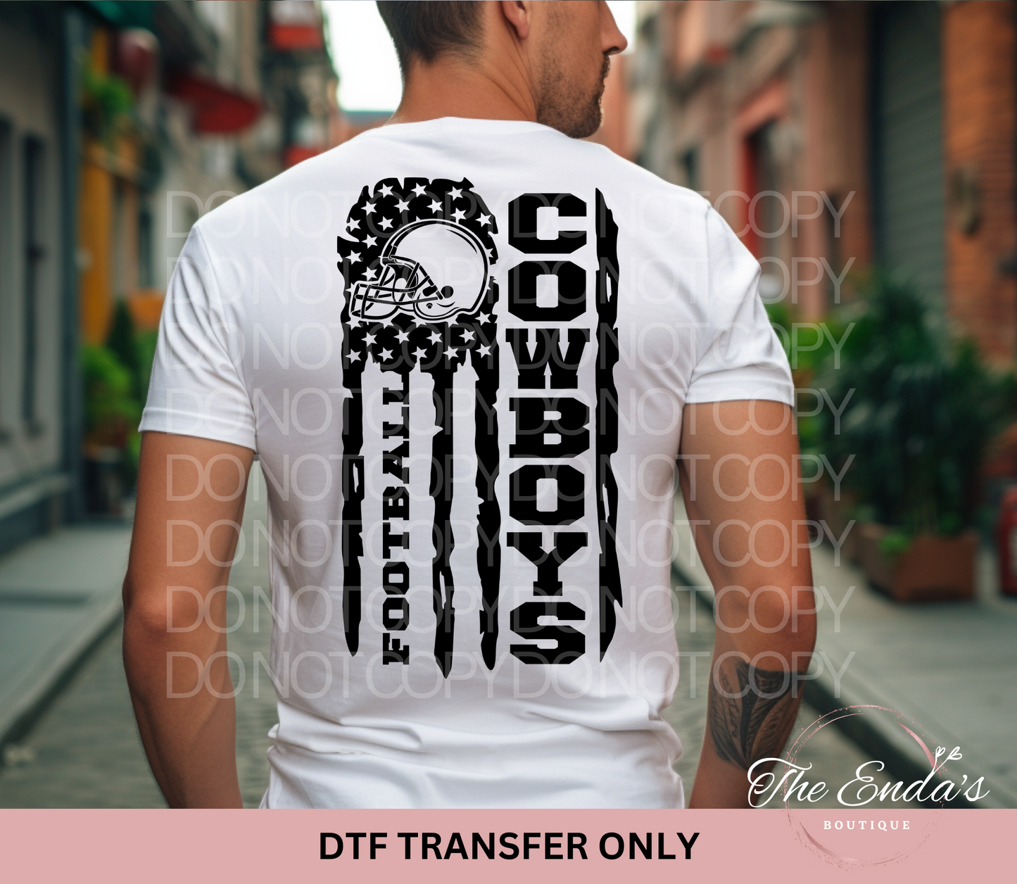 Cowboys Flag DTF Transfer **AVAILABLE IN FULL COLOR AND BLACK**