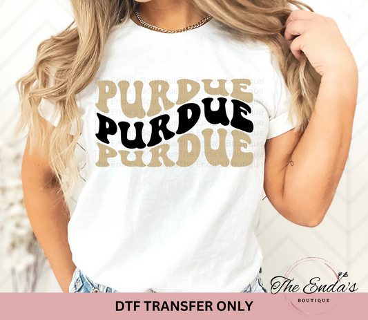Wavy Purdue DTF Transfer