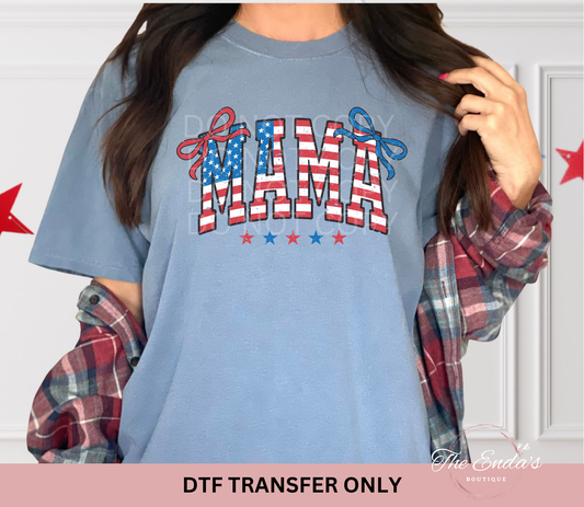 Distressed American Mama Coquette DTF Transfer