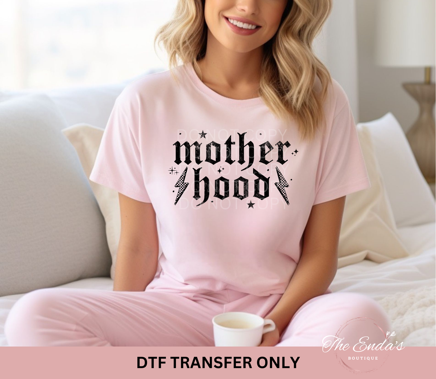 Distressed Motherhood Lightning Bolts DTF Transfer