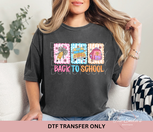 Back To School Pencil Bus DTF Transfer