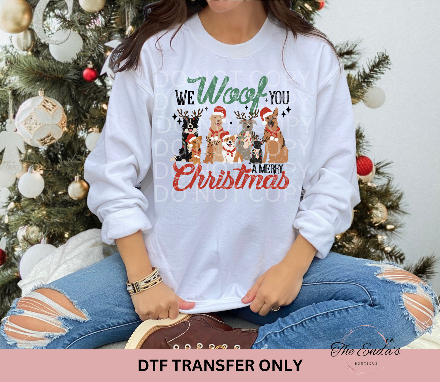 We Woof You A Merry Christmas DTF Transfer