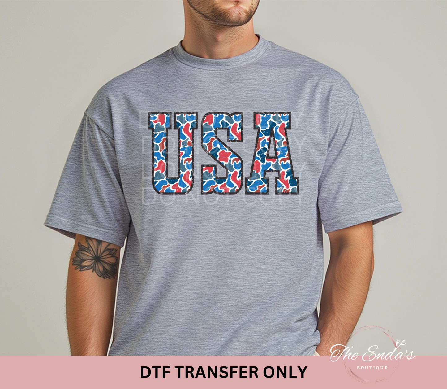 USA Patriotic Camo DTF Transfer