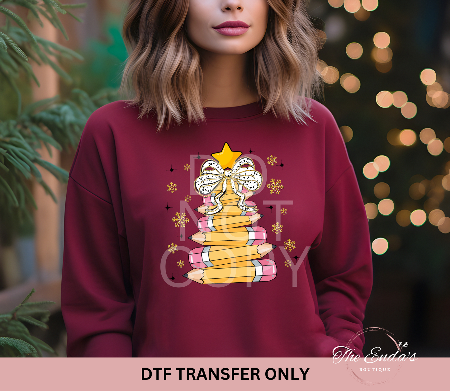 Christmas Pencil Tree DTF Transfer