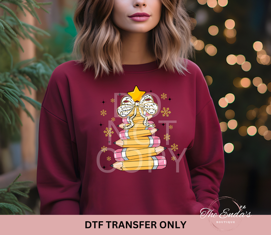 Christmas Pencil Tree DTF Transfer
