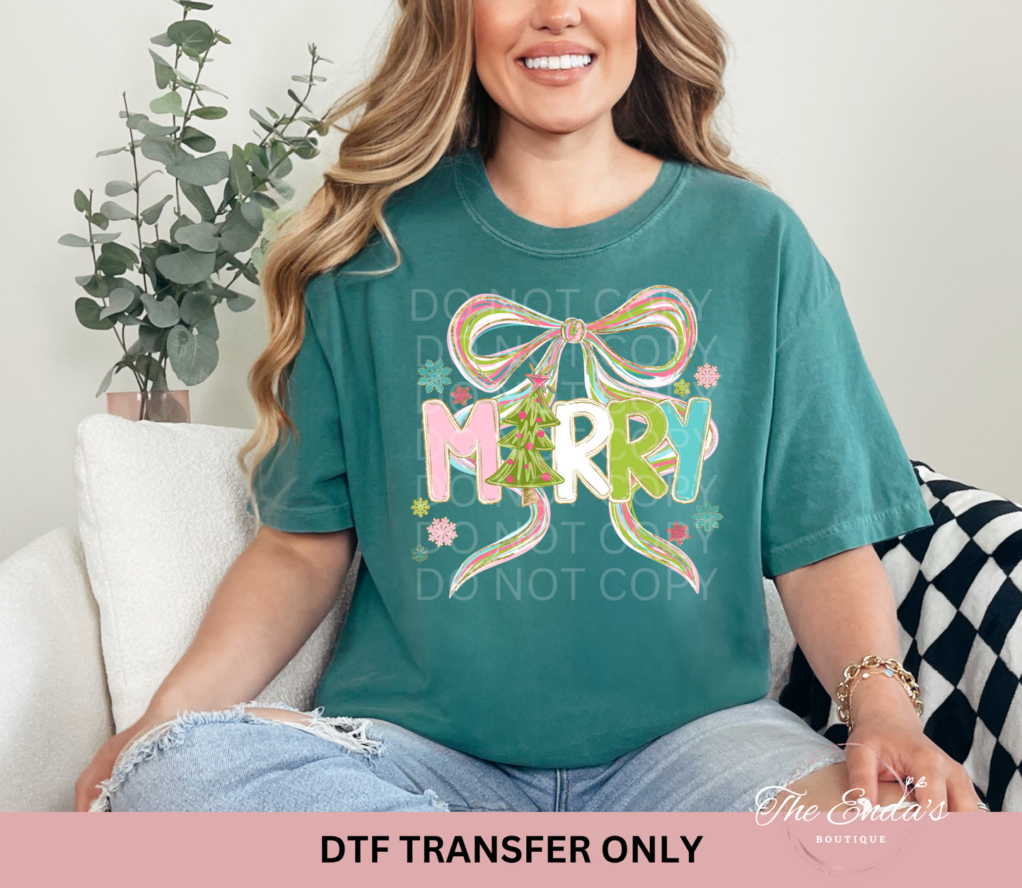 Christmas Merry Bow DTF Transfer