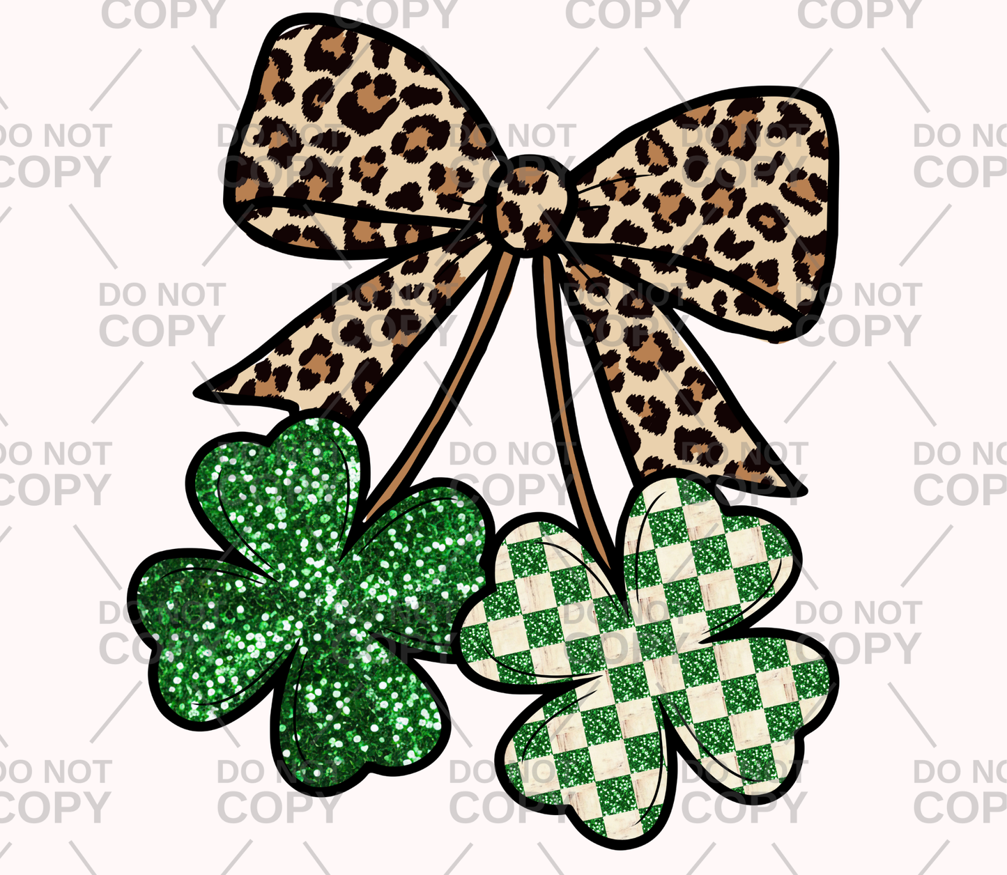 Leopard Coquette Shamrock Cherry DTF Transfer