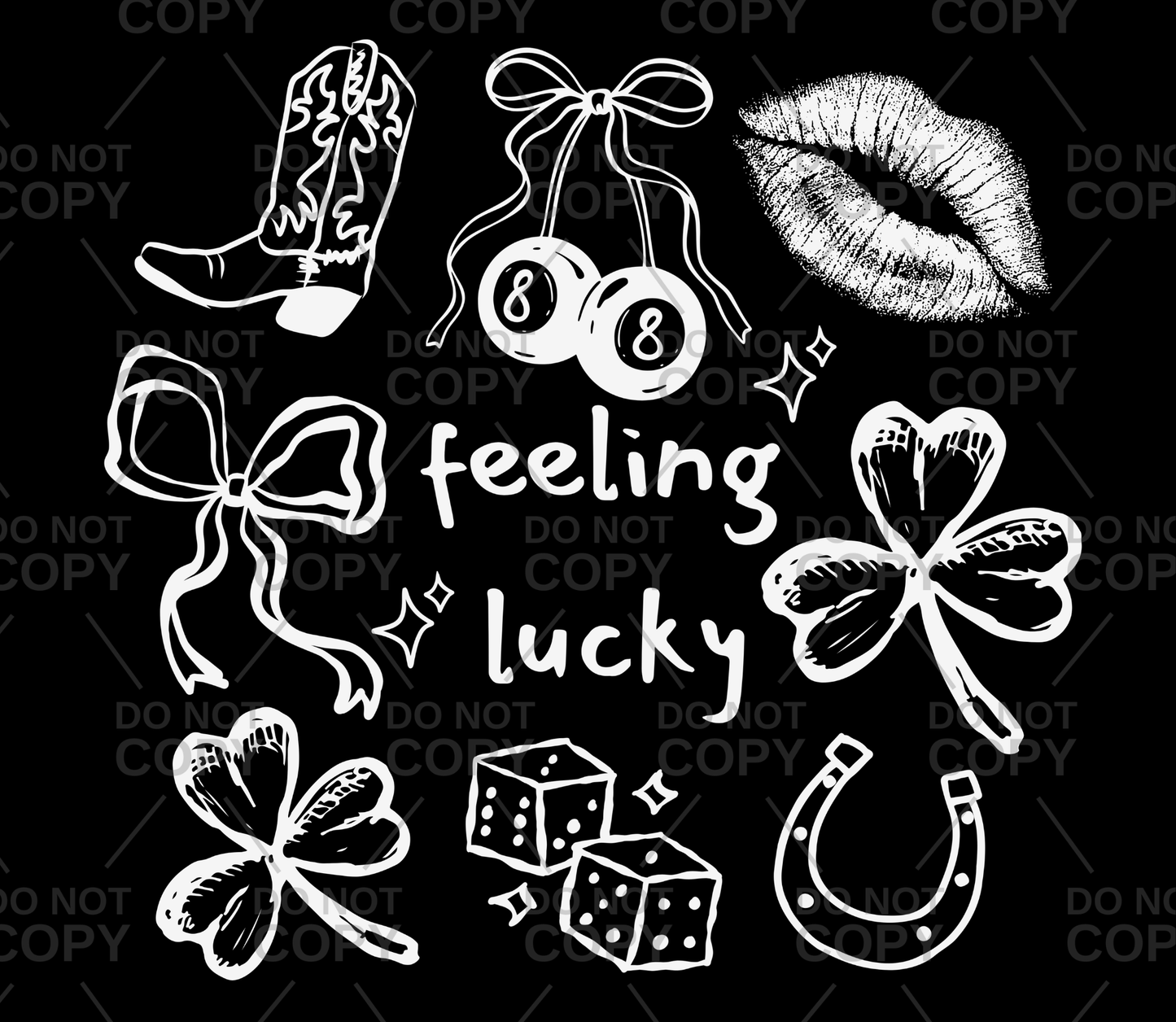 Feeling Lucky Doodle DTF Transfer