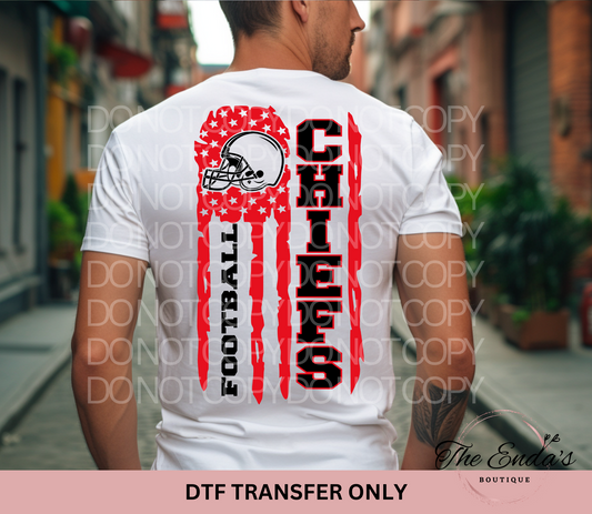 Chiefs Flag DTF Transfer **AVAILABLE IN FULL COLOR AND BLACK**