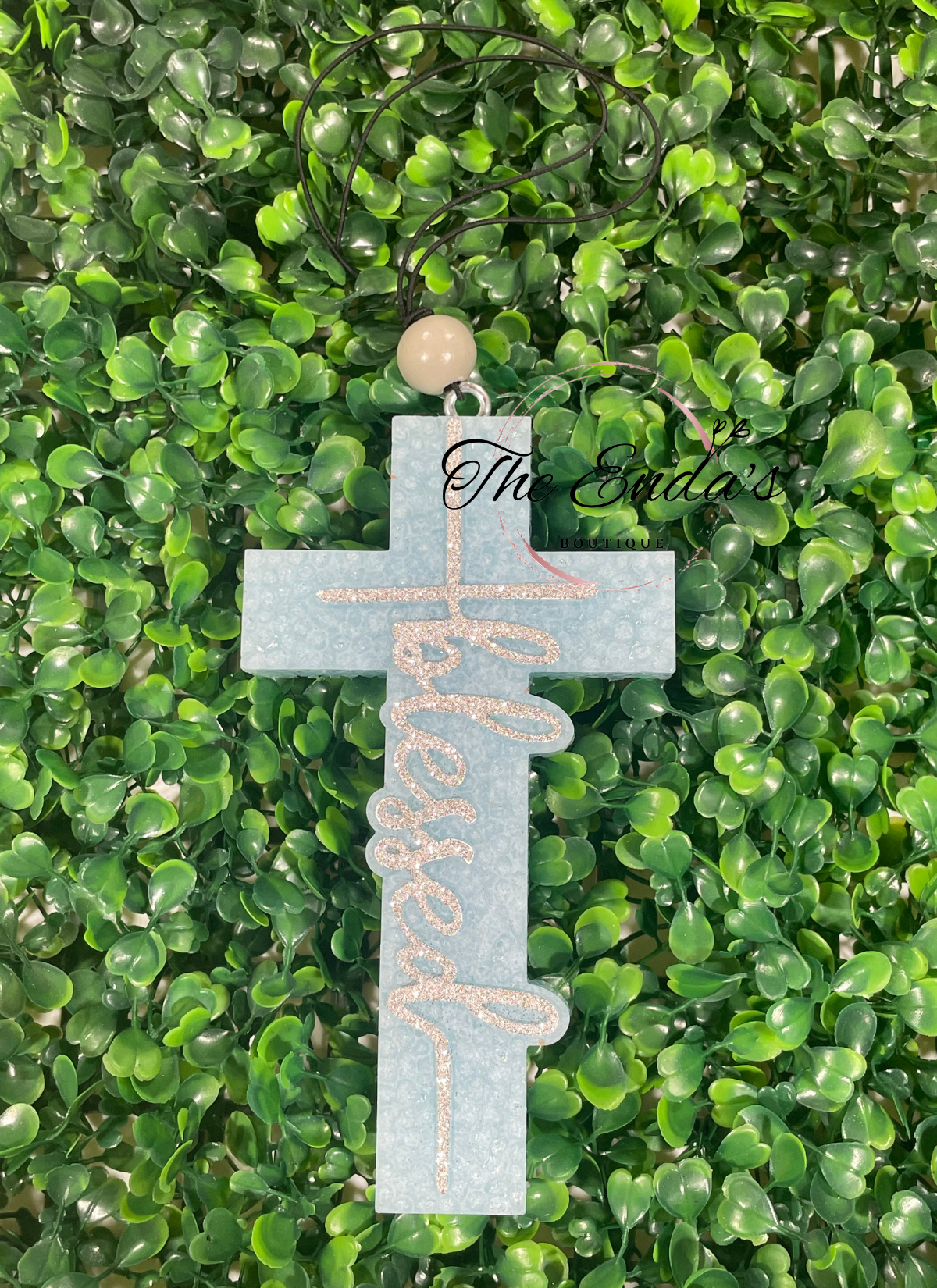 Light Blue Blessed Cross Air Freshener (Freshie)