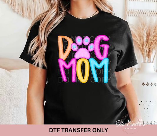 Bright Dog Mom DTF Transfer