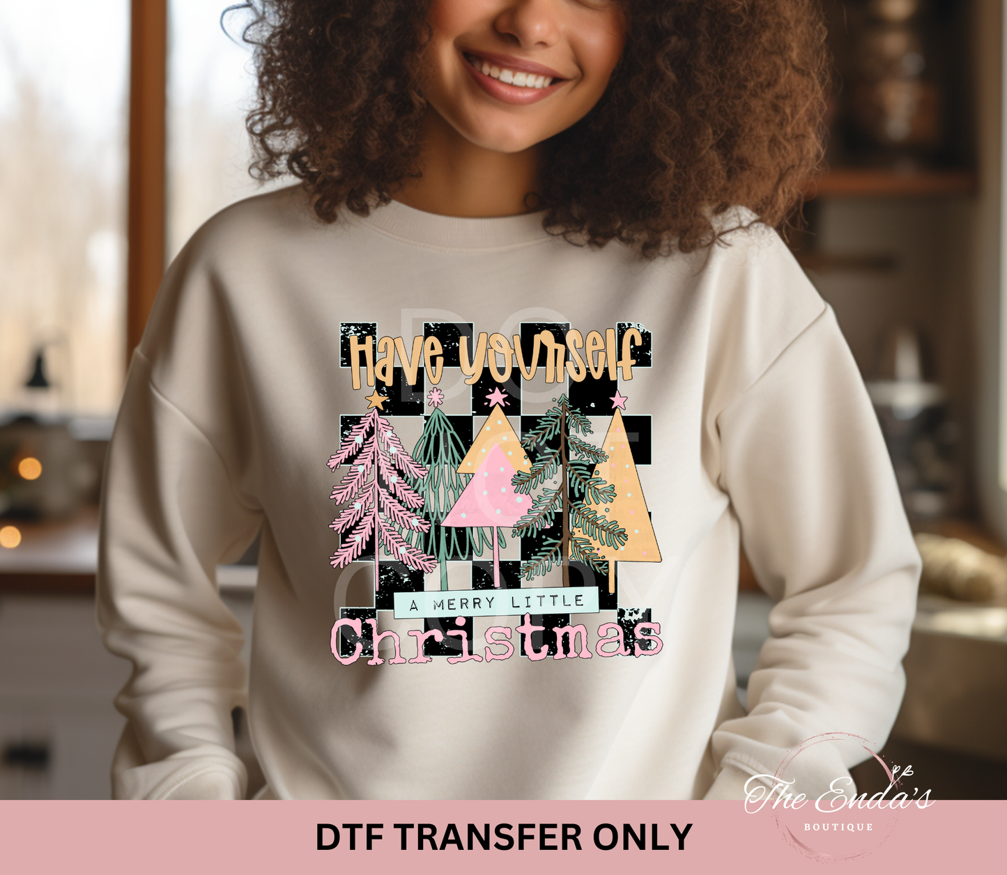 Checkered Have Yourself A Merry Little Christmas DTF Transfer