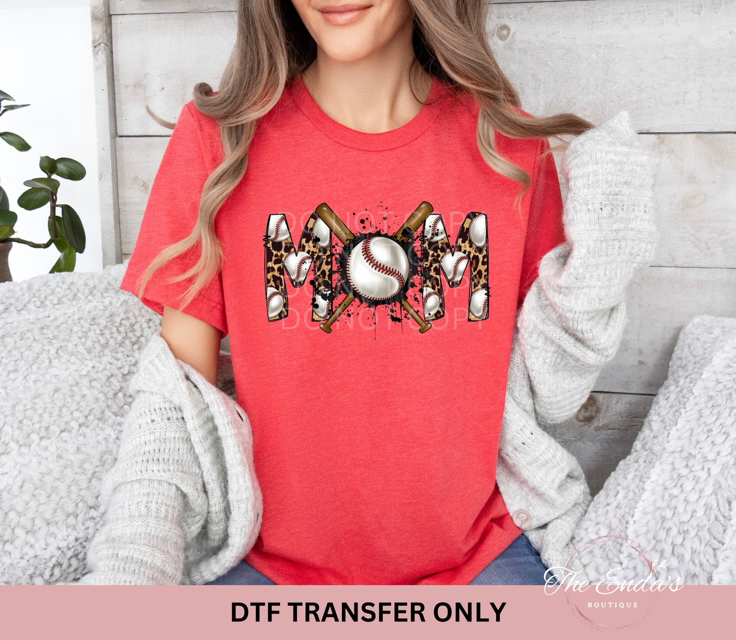 Leopard Splatter Baseball Mom DTF Transfer