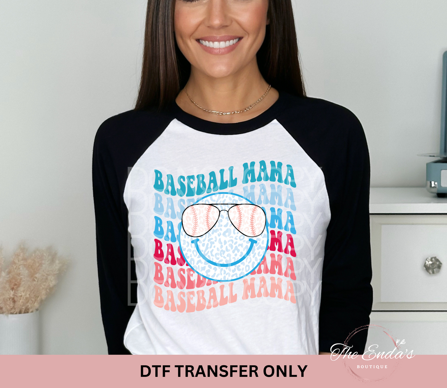 Stacked Baseball Mama DTF Transfer