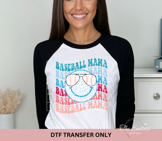 Stacked Baseball Mama DTF Transfer