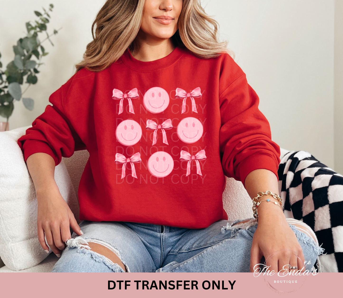 Pink Smile Coquette DTF Transfer
