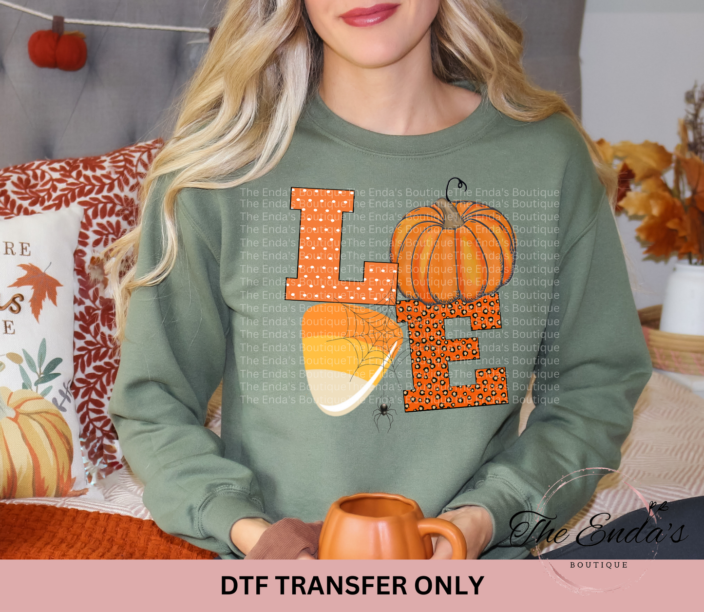 Candy Corn Pumpkin Love DTF Transfer