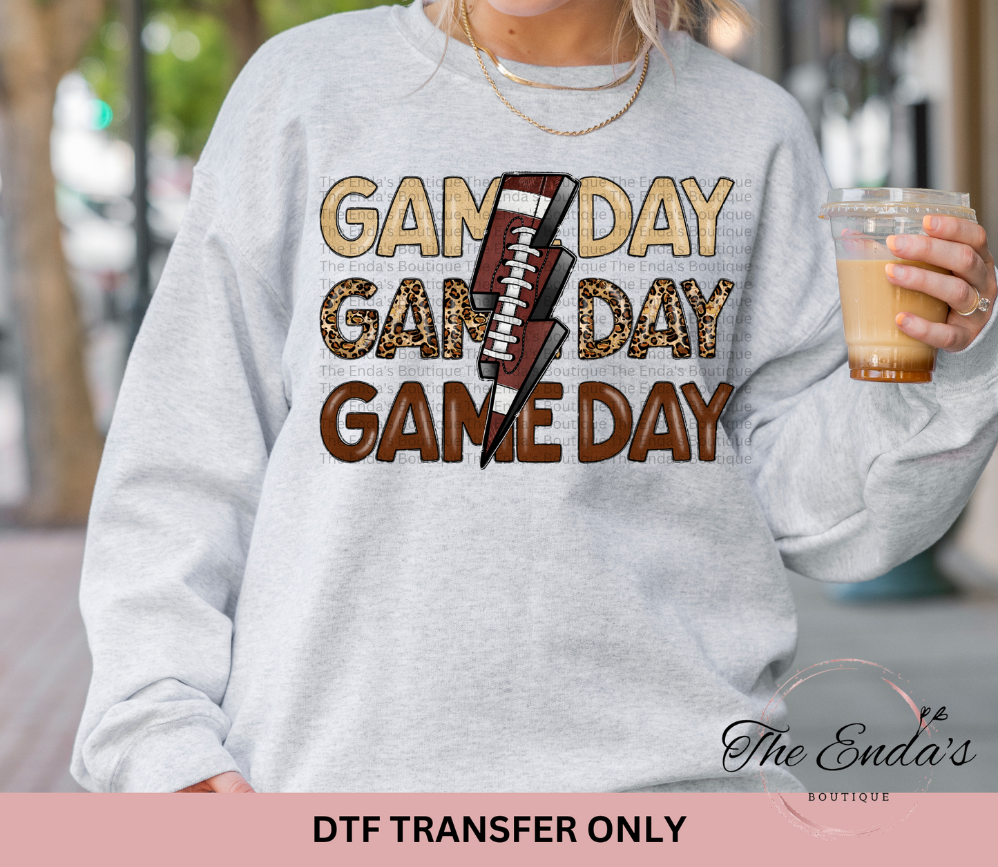 Stacked Football Game Day DTF Transfer