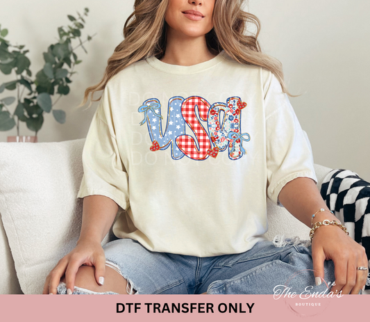 Floral Coquette USA DTF Transfer
