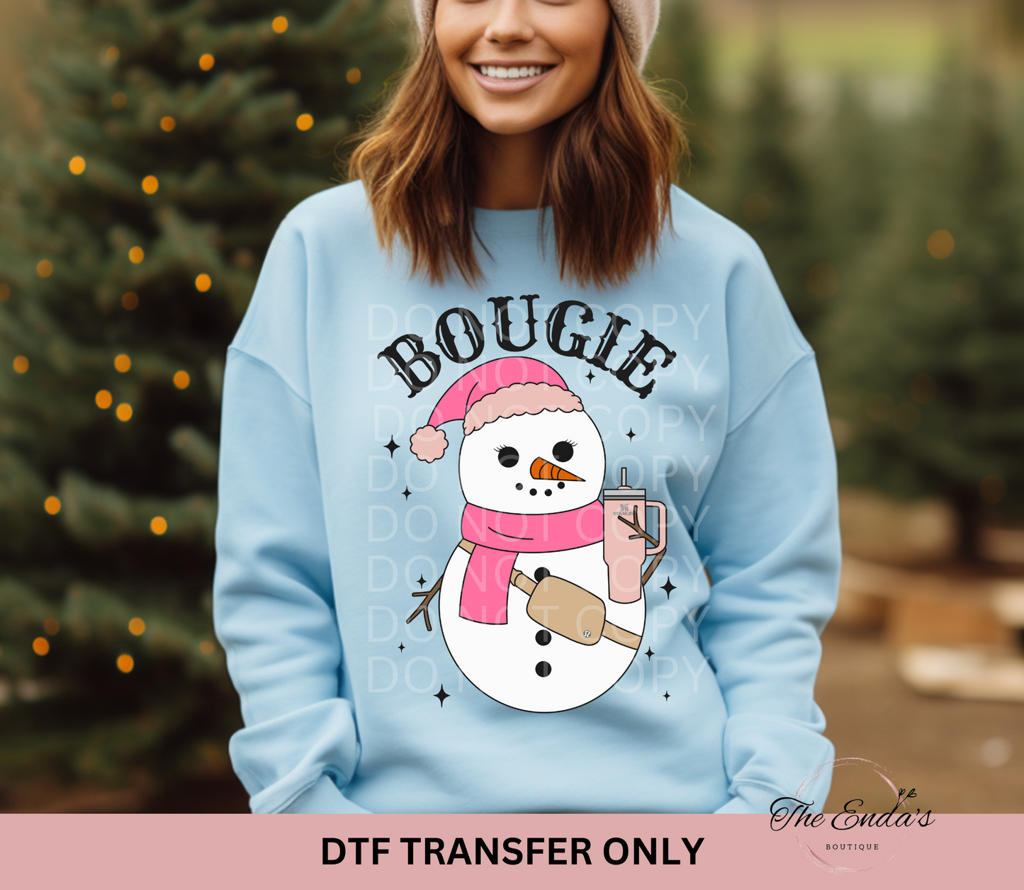 Snowman Bougie DTF Transfer
