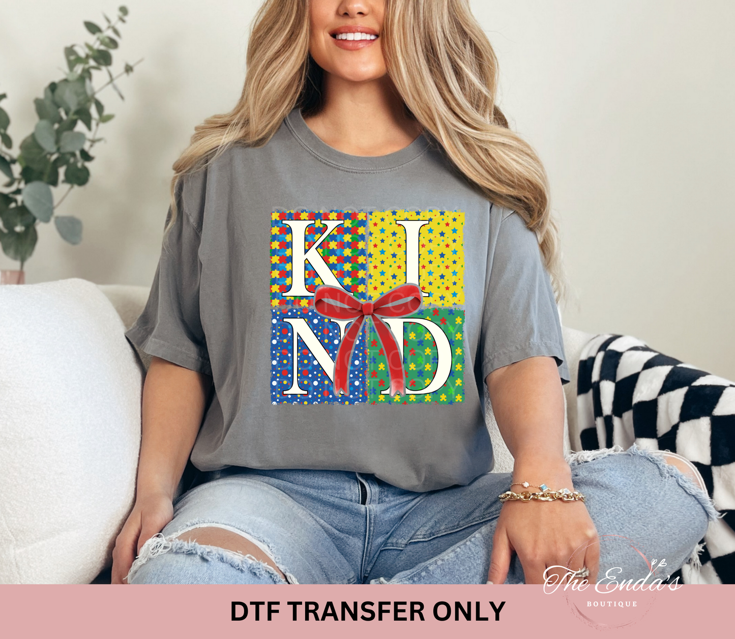 KIND Autism Awareness Coquette DTF Transfer