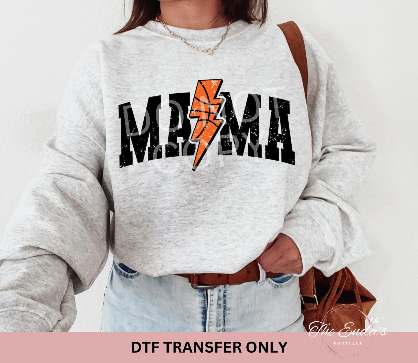 Basketball Mama Varsity Lightning Bolt DTF Transfer