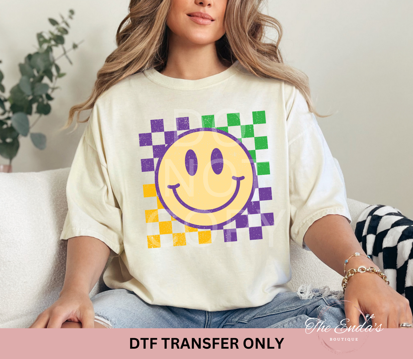 Retro Mardi Gras Smile DTF Transfer