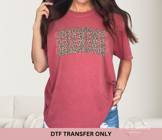 Retro Varsity Leopard Grandma DTF Transfer