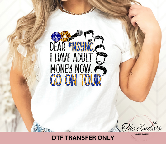 Dear NSYNC DTF Transfer