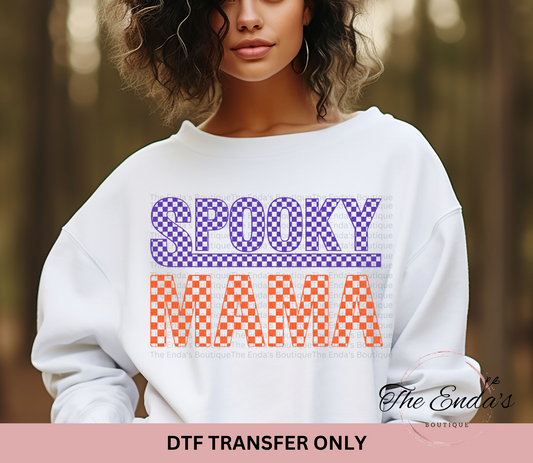 Checkered Spooky Mama DTF Transfer