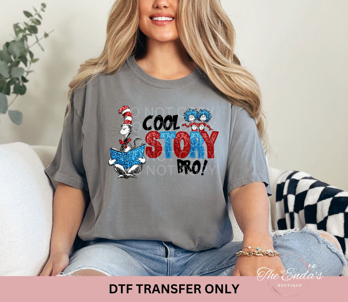 Cool Story Bro Faux Sequin DTF Transfer