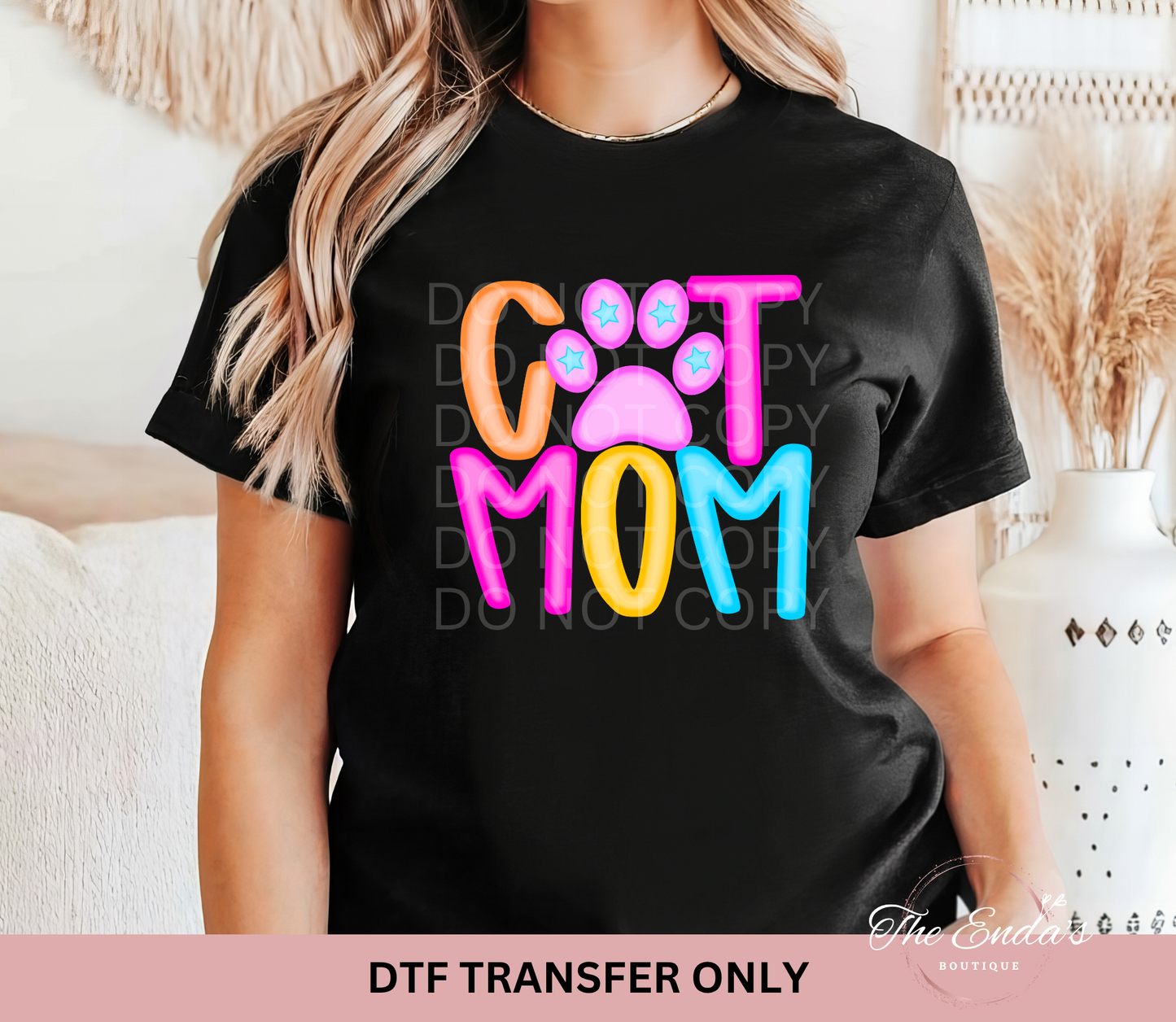 Bright Cat Mom DTF Transfer