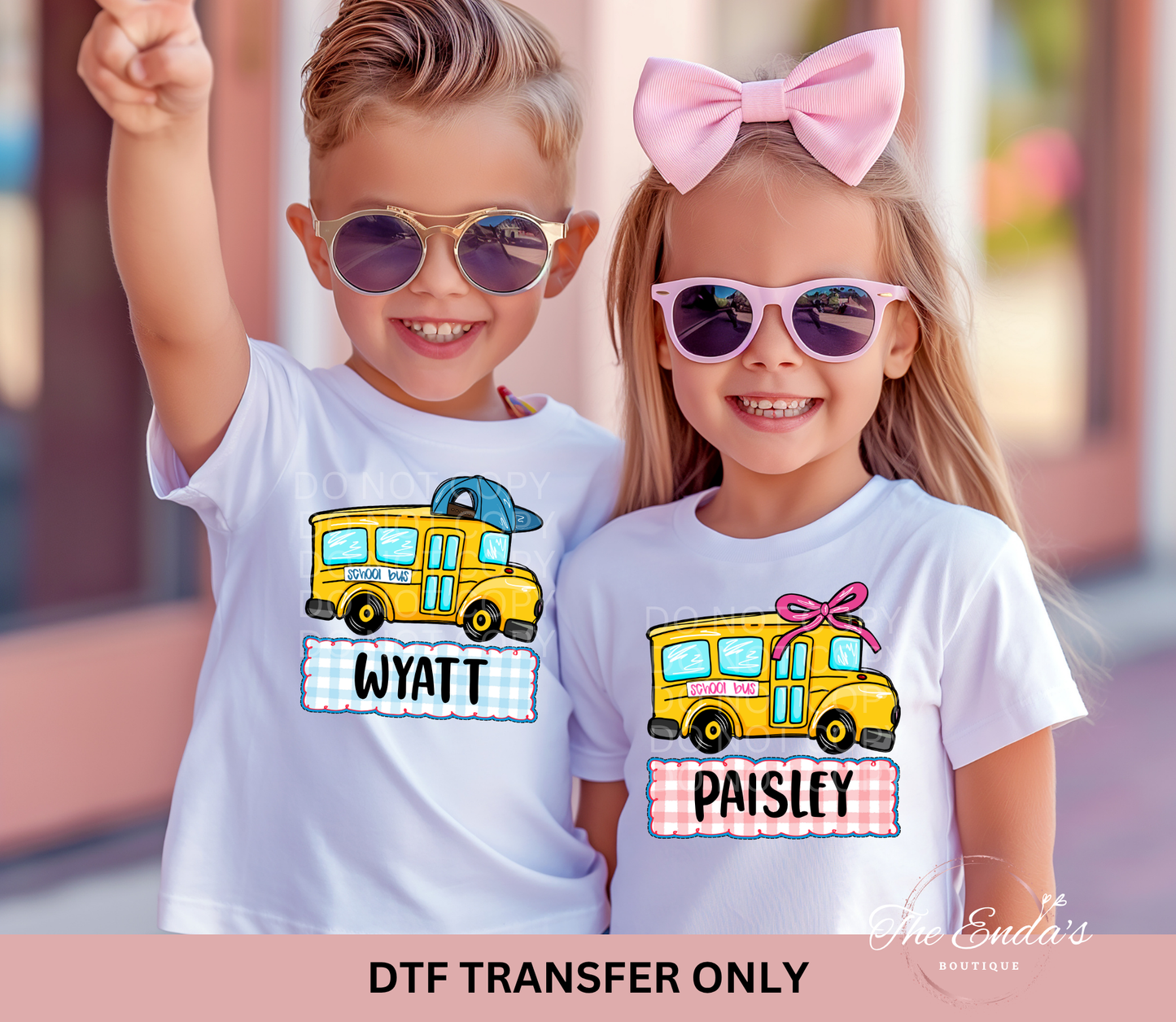 Personalized School Bus DTF Transfer