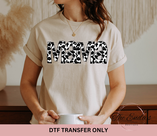 Cow Print Mama DTF Transfer