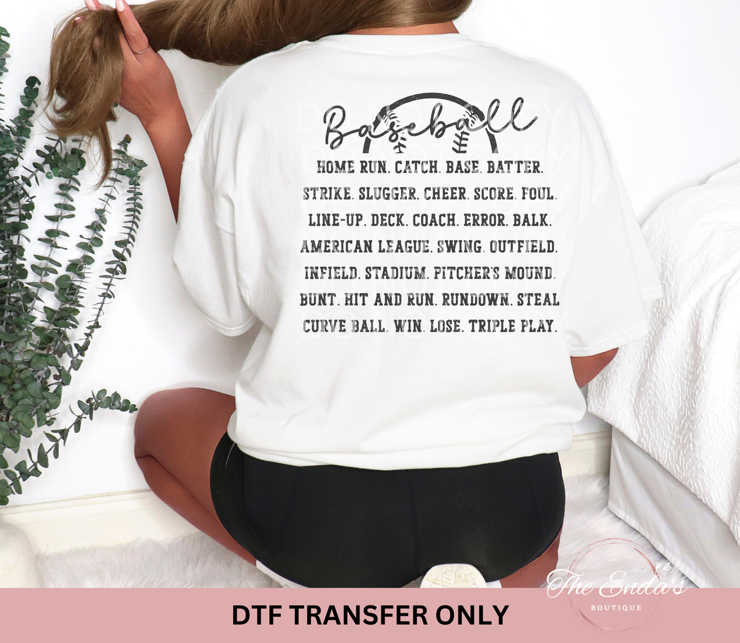 Baseball Home Run Catch Base Batter DTF Transfer