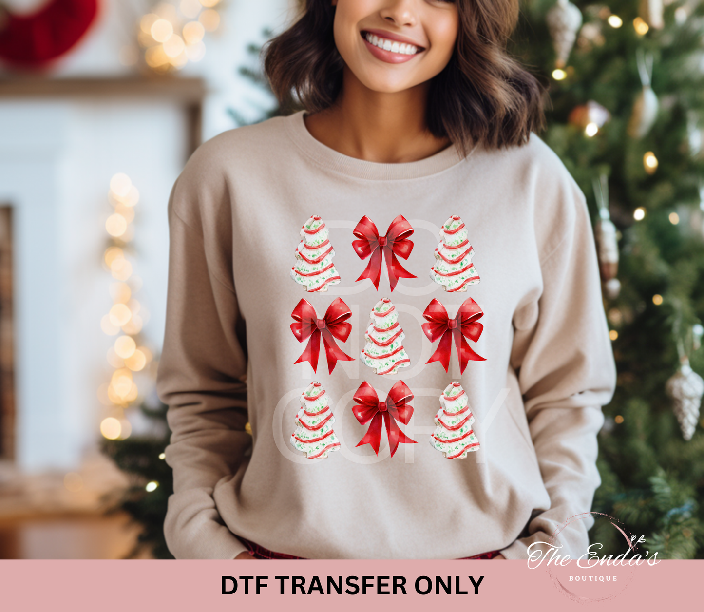 Christmas Cake Bows DTF Transfer