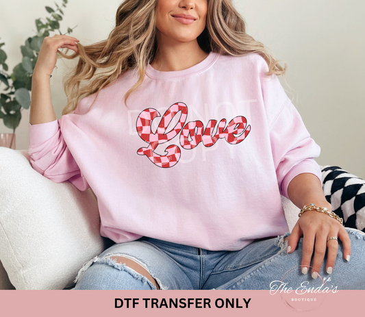 Checkered Love DTF Transfer