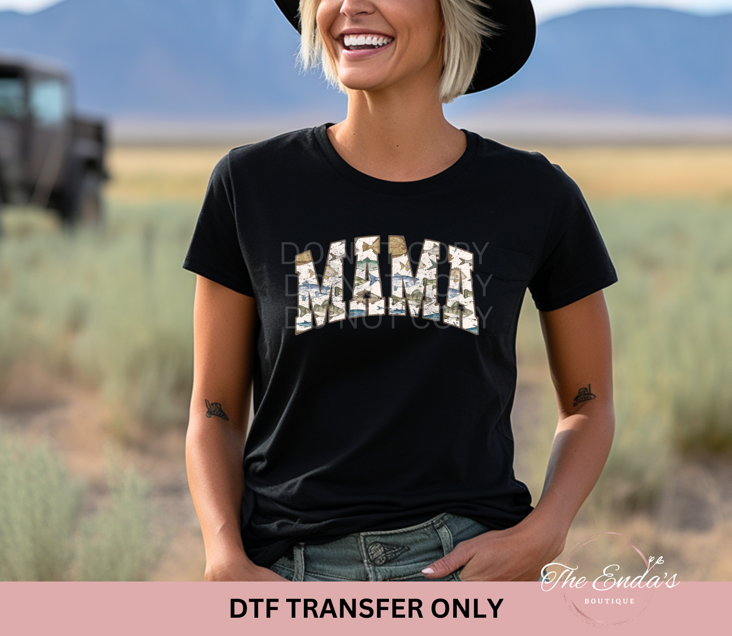 Distressed Fish Mama DTF Transfer