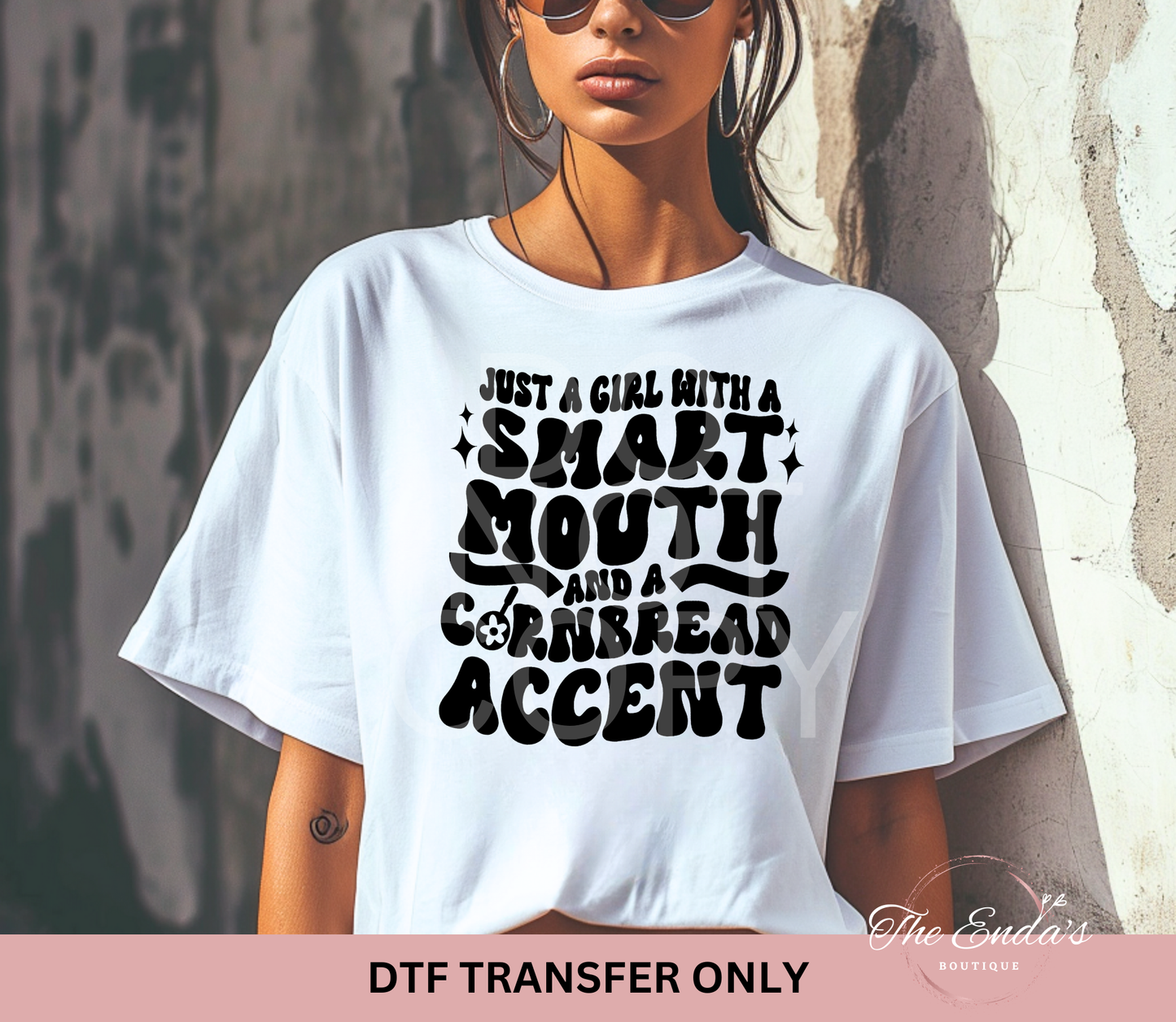 Smart Mouth and Corn Bread Accent DTF Transfer