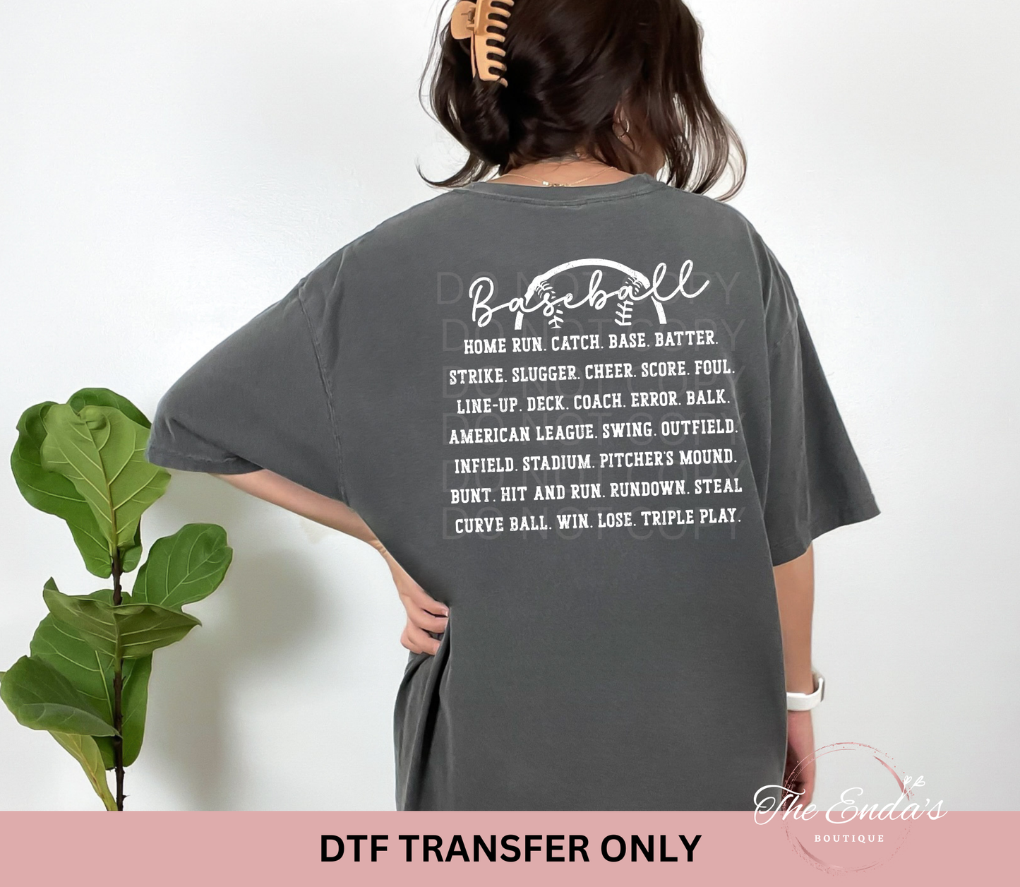 Baseball Home Run Catch Base Batter DTF Transfer