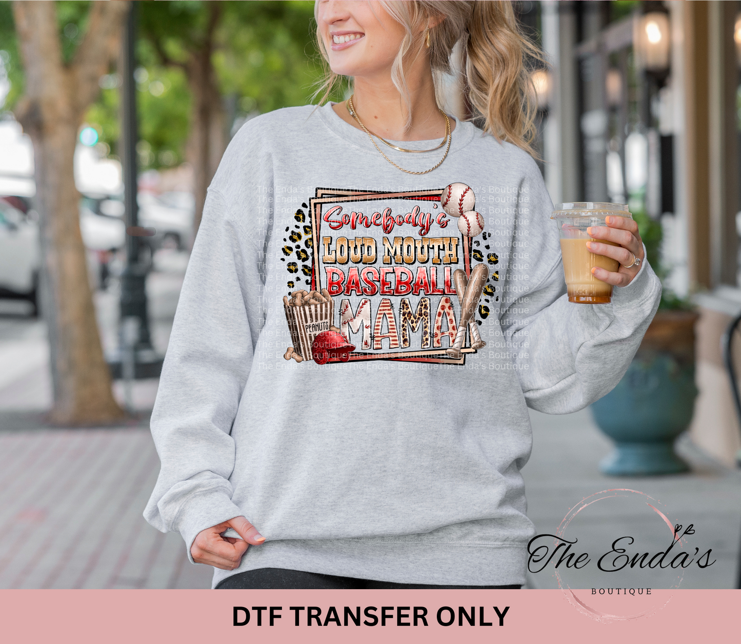 Somebody's Loud Mouth Baseball Mama DTF Transfer