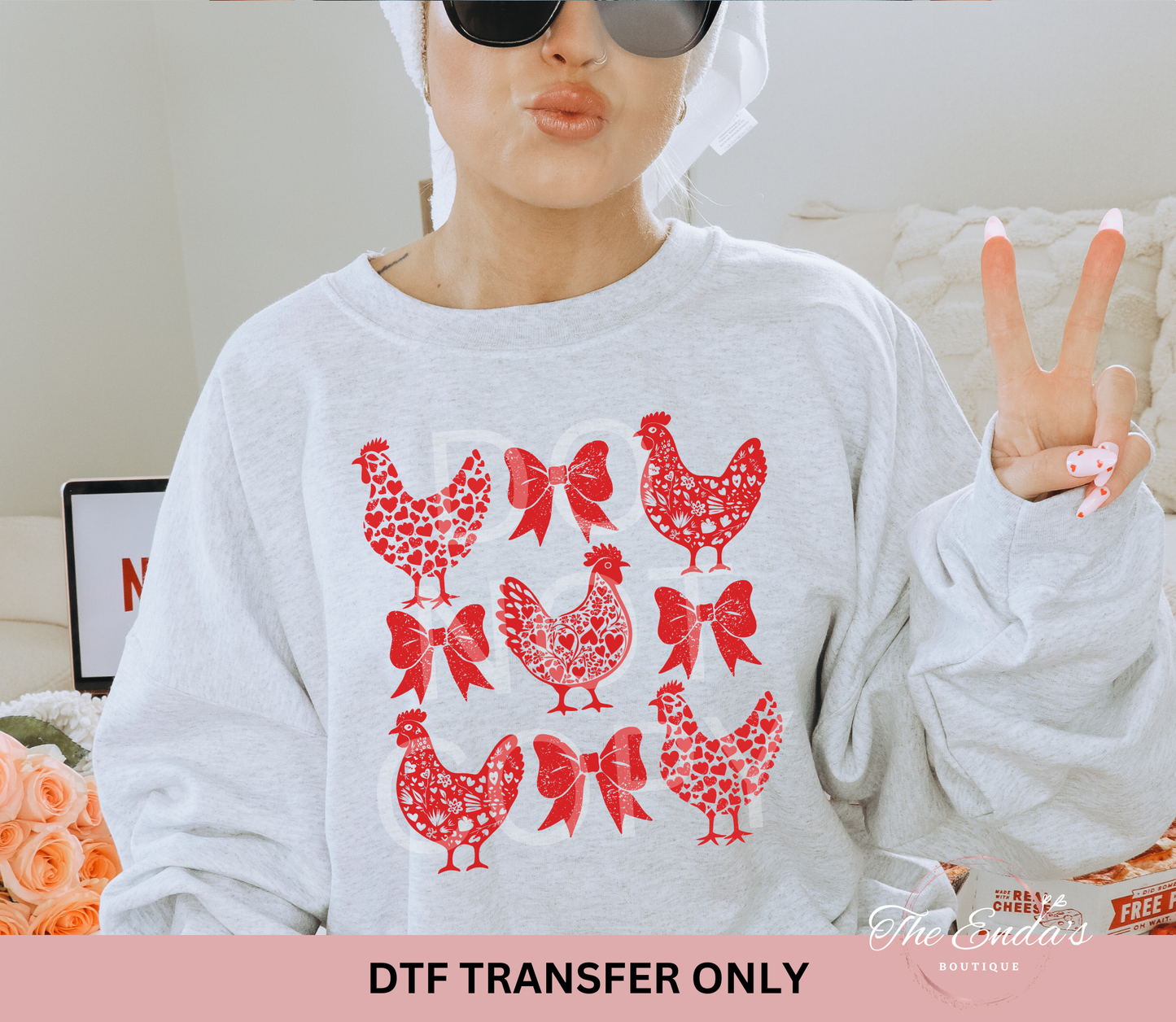 Valentine Chickens DTF Transfer