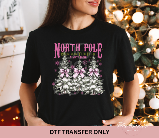 North Pole Christmas Tree Farm DTF Transfer
