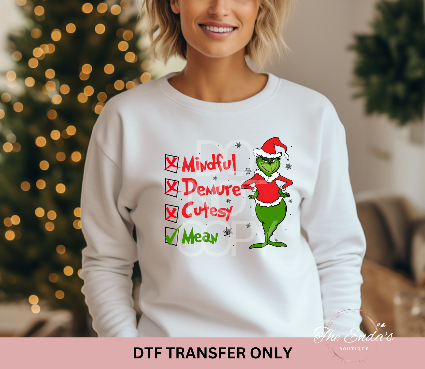 Mindful Demure Cutesy Mean DTF Transfer