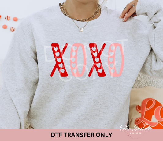 XOXO Hearts DTF Transfer